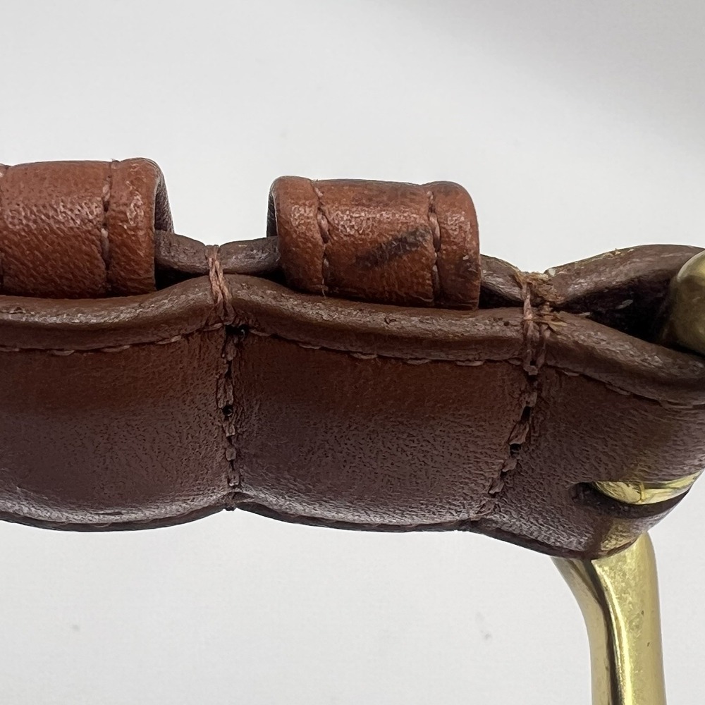 VTG Coach 8400 Glove Tanned Cowhide Belt Large British Tan Cognac Brass Buckle - Picture 6 of 8